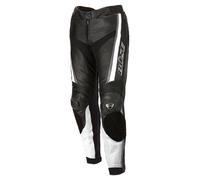 Büse Mille Ladies Pantalones de Cuero de Motocicleta, Negro/Blanco, Talla 21