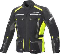 Büse Highland 2 Chaqueta textil para motocicleta, negro-gris-amarillo, tamaño 10XL para Hombres