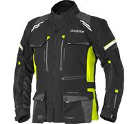 Büse Highland III Chaqueta impermeable para motocicletas, negro/amarillo neón, Talla 34