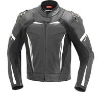 Büse Imola Chaqueta de cuero para motocicleta, negro-blanco, tamaño 26 para Hombres
