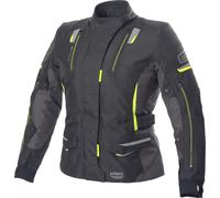 Büse Jana Chaqueta textil para motocicletas para damas, negro/gris/amarillo, Talla 36