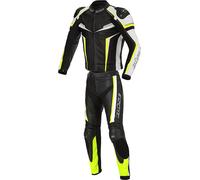 Büse Mille Traje de cuero de motocicleta de dos piezas, Negro/Blanco/Amarillo, Talla 58