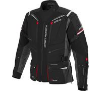 Büse Open Road III Chaqueta textil impermeable para mujer, negro/rojo, Talla 40