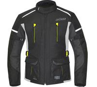 Büse Rider Chaqueta textil impermeable para mujer, negro-gris-amarillo, tamaño 36