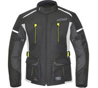 Büse Rider Chaqueta textil impermeable para niños, negro-amarillo, tamaño L