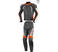 Büse Silverstone Pro Dos señoras pieza de cuero juego, Negro/Blanco/Naranja, Talla 38