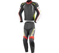 Büse Silverstone Pro Dos señoras pieza de cuero juego, Negro/Blanco/Rojo/Amarillo, Talla 42