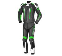 Büse Tormo Tuta in pelle da motociclista a due pezzi, nero/verde, 58