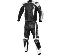 Büse Track Traje de cuero de motocicleta para damas de dos piezas, Negro/Blanco, Talla 44