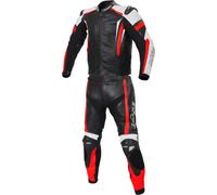 Büse Track Traje de cuero de motocicleta para damas de dos piezas, negro-rojo, tamaño 38 para Mujer