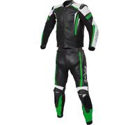 Büse Track Traje de cuero de motocicleta para damas de dos piezas, negro-verde, tamaño 40 para Mujer