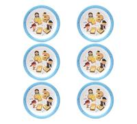 Bütic GmbH BlueBand - Platos llanos de melamina para niños, platos hondos con motivos profesionales, 6 platos llanos, color azul