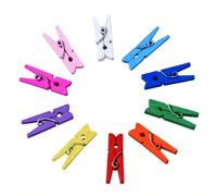 Bütic Mini pinzas de madera de abedul 25 x 3 mm - Pinzas de madera coloridas para manualidades y decoración - 10 colores mezclados - 500 piezas - Pinzas decorativas con resorte de metal