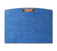 Bütic - Portapapeles de madera con forma de segmento, color azul aciano, para A3, A4, A5 y A6, formato: A3 horizontal, abrazadera: abrazadera de cobre