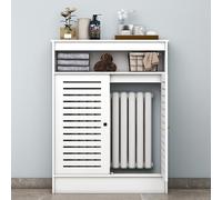 BUETPOX Cubre Radiadores Cubreradiador Moderno, Cubierta del Radiador, Blanco Lacado Revestimiento Protector,con Estante Y Panel Decorativo Elegante Y Moderno(50 * 90 * 20cm/19.7 * 35.4 * 7.9in)