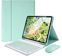 Bueuwe Funda con Teclado para iPad Pro 12.9 5th Gen 2021/4th Gen/3rd Gen, Contiene Ñ, Teclado Desmontable inalámbrico y portalápices, Verde,iPad Pro 12.9 2021