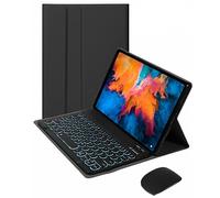 Bueuwe Funda con Teclado para Lenovo Tab P11 Pro 2nd 2022 11.2" TB132FU TB138FC, Teclas Retroiluminadas, Teclado Inalámbrico Desmontable con Ratón Bluetooth,Negro