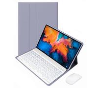 Bueuwe Funda con Teclado para Lenovo Tab P11 Pro 2nd 2022 11.2" TB132FU TB138FC, Teclas Retroiluminadas, Teclado Inalámbrico Desmontable con Ratón Bluetooth,Púrpura