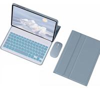 Bueuwe Funda con Teclado para Redmi Pad 2 2025, retroiluminación de 7 Colores, Teclado inalámbrico magnético extraíble,Azul
