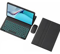 Bueuwe Funda con Teclado para Redmi Pad 2 2025, retroiluminación de 7 Colores, Teclado inalámbrico magnético extraíble,Negro