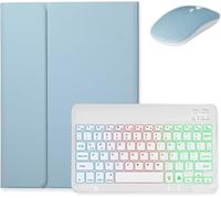 Bueuwe Funda con Teclado para Samsung Galaxy Tab A9+/A11+ Plus 11 Pulgadas, Funda con Teclado inalámbrico Desmontable retroiluminada con portalápices,Azul