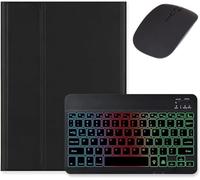 Bueuwe Funda con Teclado para Samsung Galaxy Tab A9+/A11+ Plus 11 Pulgadas, Funda con Teclado inalámbrico Desmontable retroiluminada con portalápices,Negro