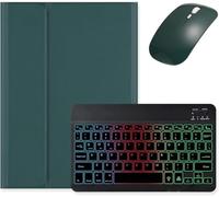 Bueuwe Funda con Teclado para Samsung Galaxy Tab A9+/A11+ Plus 11 Pulgadas, Funda con Teclado inalámbrico Desmontable retroiluminada con portalápices,Deep Green