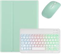 Bueuwe Funda con Teclado para Samsung Galaxy Tab A9+/A11+ Plus 11 Pulgadas, Funda con Teclado inalámbrico Desmontable retroiluminada con portalápices,Verde