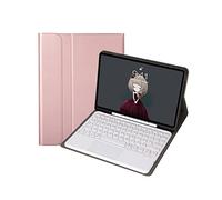Bueuwe Funda Teclado para iPad 9th/8th/7th Gen 10.2 in, Pro, Air 3rd Gen 10.5 in, Teclado inalámbrico Desmontable con Cubierta Protectora magnética,Rose Gold with trackpad