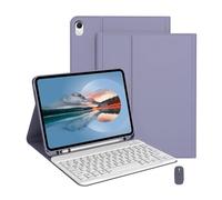 Bueuwe Funda Teclado para iPad Air 4/5/6/7/M1/M2/M3 de 11 Pulgadas, Teclado inalámbrico Bluetooth Desmontable, Ratón Bluetooth,Deep Purple