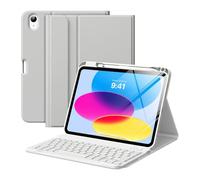 Bueuwe Funda Teclado para iPad Air de 11 Pulgadas M3 2025/M2 2024, Air 5/4 de 10,9 Pulgadas, con Teclado inalámbrico Bluetooth Desmontable y Soporte para el Apple Pencil,Gris