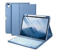 Bueuwe Funda Teclado para iPad de 10,2 Pulgadas (9.ª, 8.ª y 7.ª generación, Air 3 y Pro de 10,5 Pulgadas),Teclado inalámbrico Bluetooth Desmontable,Mist Blue