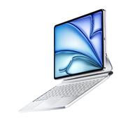Bueuwe Funda Teclado para iPad Pro de 11 Pulgadas M5/M4 (2025/2024), Funda con Teclado, Placa Trasera magnética de Doble Eje, trackpad de precisión,Gris