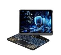 Bueuwe Funda Teclado para iPad Pro de 12,9 Pulgadas (6.ª, 5.ª, 4.ª y 3.ª generación), trackpad, Teclado Bluetooth, giratoria 360°, con Soporte para el lápiz,Transparent Black Gold