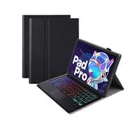 Bueuwe Funda Teclado para Lenovo Tab P11 Pro (2da generación) Pantalla 11.2 ", Contiene Ñ, Cubierta Trasera de TPU Suave con Soporte, Teclado Bluetooth retroiluminado Desmontable magnéticamente,Negro