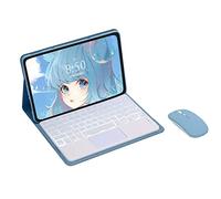 Bueuwe Funda Teclado para Redmi Pad SE 11 Pulgadas, 7 Coolor Teclado Retroiluminado Bluetooth con Panel Táctil, Ratón Bluetooth,Azul