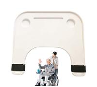 Bueuwe - Mesa con bandeja para silla de ruedas con portavasos y soporte para teléfono, fácilmente extraíble para comer, leer, descansar, se adapta a brazos de silla de ruedas de 16 a 20 pulgadas,Blanco