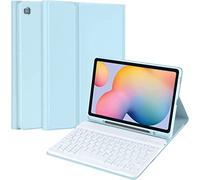 Bueuwe Teclado retroiluminado para Samsung Galaxy Tab S6 Lite 10.4" 2022/2020, AZERTY Teclado magnético francés SM-P610/P615/P615/P619,Azul