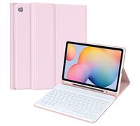 Bueuwe Teclado retroiluminado para Samsung Galaxy Tab S6 Lite 10.4" 2022/2020, AZERTY Teclado magnético francés SM-P610/P615/P615/P619, Rosa