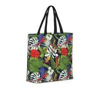 Buewutiry Bolsa grande para mujer - Bolsa reutilizable con cremallera, bolsas de playa para mujer, planta tropical, bonita bolsa colorida para mamá, adecuada para hospital, playa, viajes, compras