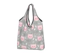 Buewutiry - Bolsas de compras grandes para mujer, 2 bolsas de comestibles ligeras y reutilizables con forma de cara de cerdo lindo de dibujos animados - Bolsas de compras de tela para el trabajo, la