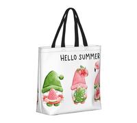 Buewutiry - Bolso grande para mujer - Bolso de mano reutilizable con cremallera, bolsas de playa para mujer, bolso Hello Summer Gnome Mom para mamá, adecuado para hospital, playa,