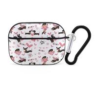 Buewutiry Funda compatible con Airpods Pro de 2ª generación - Funda de amor rosa con perro salchicha compatible con Airpods Pro, bonita funda compatible con Airpods Pro 2