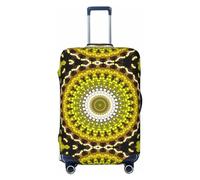 Buewutiry Funda protectora de equipaje de viaje, funda lavable con mandala amarilla para equipaje de 45,7 a 81,3 cm, Black, S