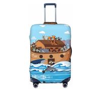 Buewutiry Funda protectora de equipaje de viaje, fundas lavables para maleta de 18 a 32 pulgadas, diseño de animales en el arca de Noé, Black, X-Large