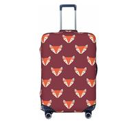 Buewutiry Funda protectora para equipaje de viaje, con estampado de zorro, color borgoña, antiarañazos, para equipaje de 18 a 32 pulgadas, Black, S