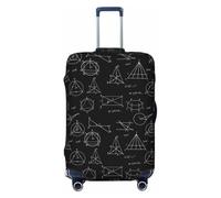 Buewutiry Funda protectora para equipaje de viaje, con estampado matemático, color negro, antiarañazos, para equipaje de 18 a 32 pulgadas, Black, S