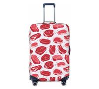 Buewutiry Funda protectora para equipaje de viaje, con patrón de carne, antiarañazos, se adapta a equipaje de 18 a 32 pulgadas, Negro -, XL