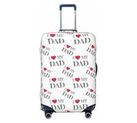 Buewutiry Funda protectora para equipaje de viaje, con texto en inglés "I Love My Dad", antiarañazos, para equipaje de 18 a 32 pulgadas, Negro -, M