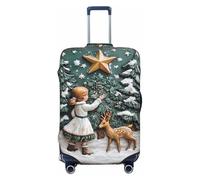 Buewutiry Funda protectora para equipaje de viaje, con texto en inglés "Merry Christmas" n.º 323, antiarañazos, se adapta a equipaje de 18 a 32 pulgadas, Black, S